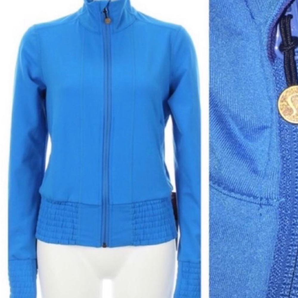 New with tags - Lululemon Vintage Da Bomber Blue Cropped Jacket